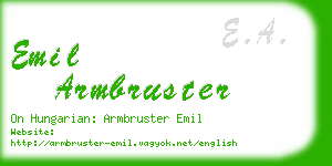 emil armbruster business card